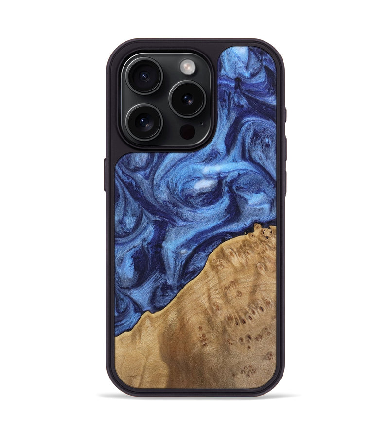 iPhone 15 Pro Wood Phone Case - Tammara (Blue, 742013)