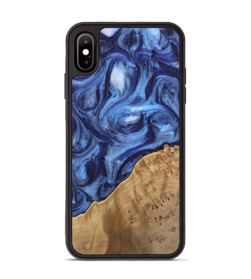 iPhone Xs Max Wood Phone Case - Tammara (Blue, 742013)