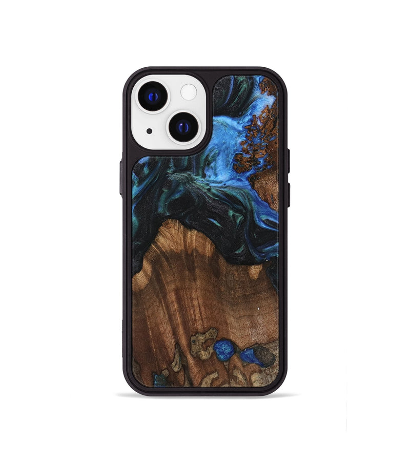 iPhone 13 mini Wood Phone Case - Nolia (Blue, 742015)