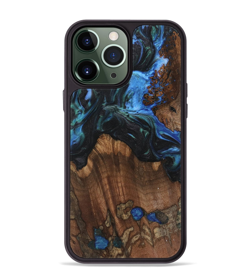 iPhone 13 Pro Max Wood Phone Case - Nolia (Blue, 742015)