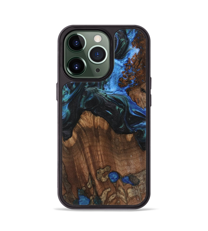 iPhone 13 Pro Wood Phone Case - Nolia (Blue, 742015)