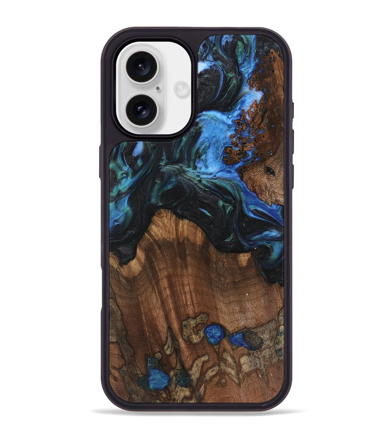 iPhone 16 Plus Wood Phone Case - Nolia (Blue, 742015)