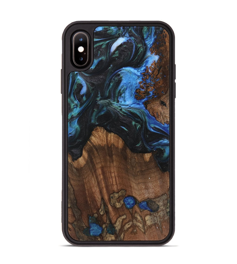 iPhone Xs Max Wood Phone Case - Nolia (Blue, 742015)