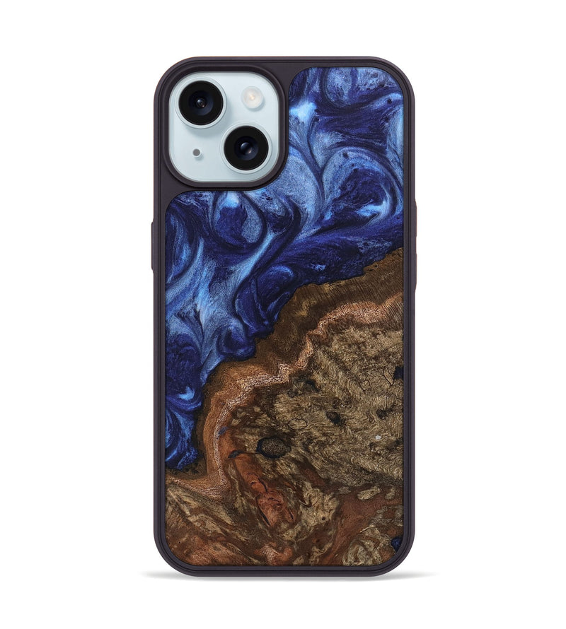 iPhone 15 Wood Phone Case - Luan (Blue, 742017)