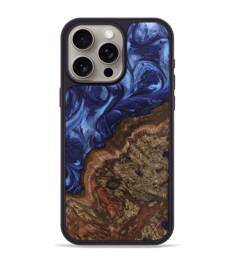 iPhone 15 Pro Max Wood Phone Case - Luan (Blue, 742017)