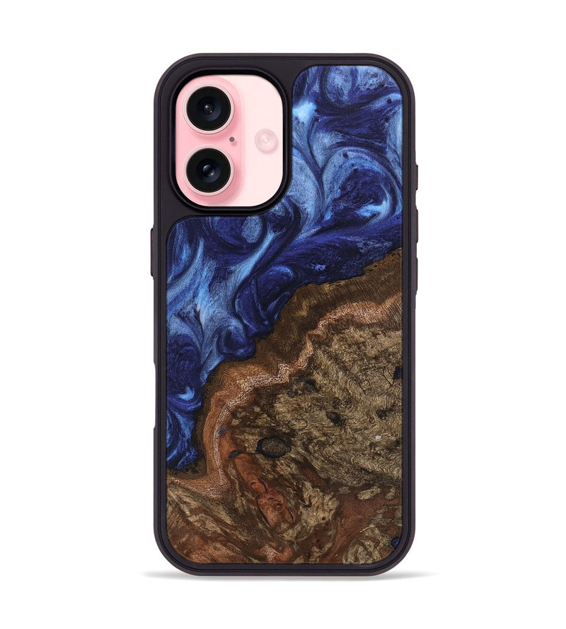 iPhone 16 Wood Phone Case - Luan (Blue, 742017)