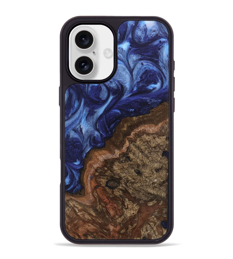 iPhone 16 Plus Wood Phone Case - Luan (Blue, 742017)