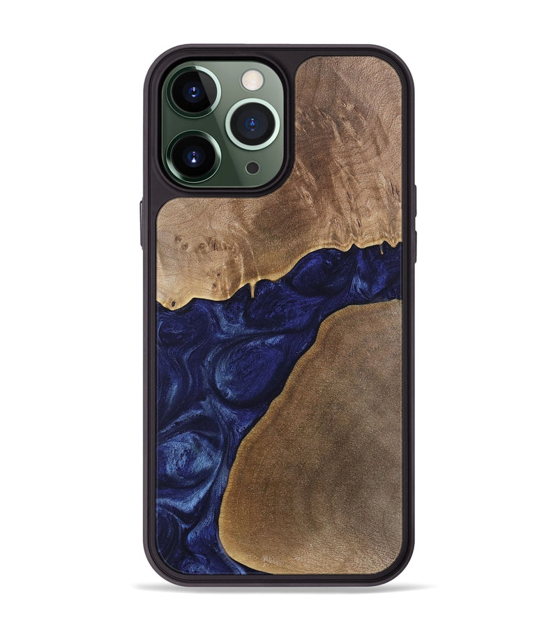 iPhone 13 Pro Max Wood Phone Case - Janetta (Blue, 742018)