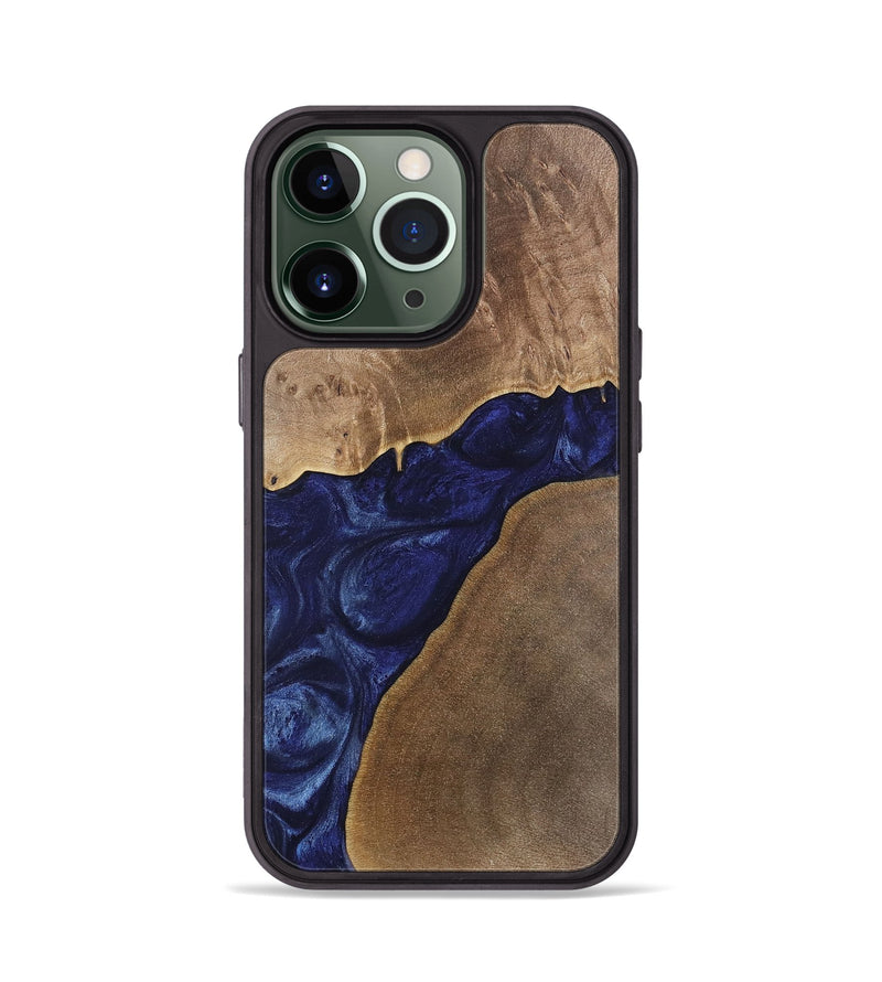 iPhone 13 Pro Wood Phone Case - Janetta (Blue, 742018)