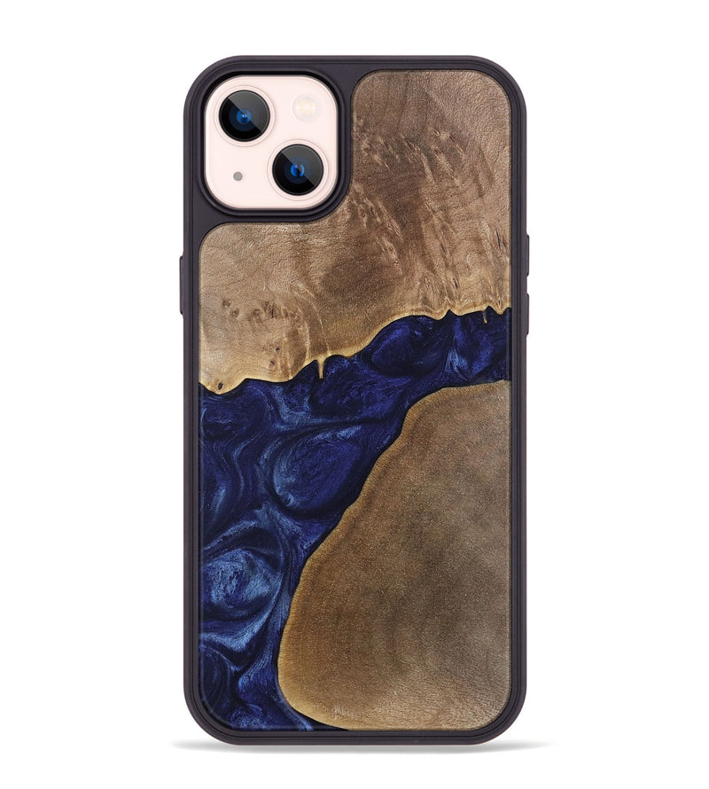 iPhone 14 Plus Wood Phone Case - Janetta (Blue, 742018)