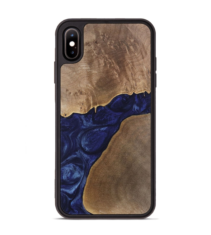 iPhone Xs Max Wood Phone Case - Janetta (Blue, 742018)