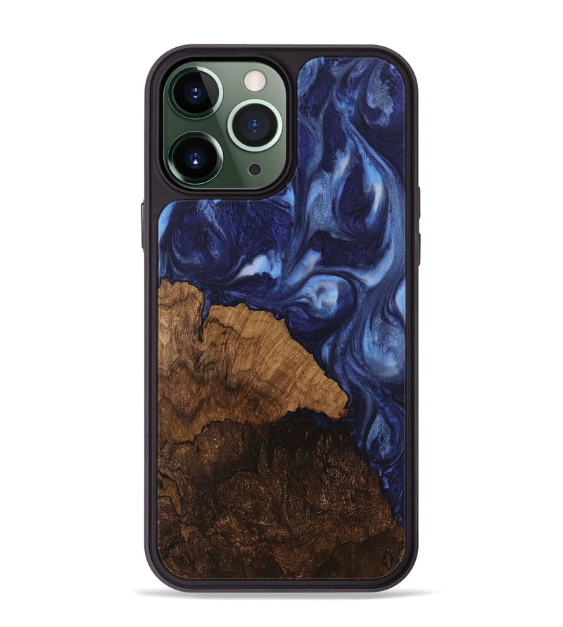 iPhone 13 Pro Max Wood Phone Case - Djuna (Blue, 742019)