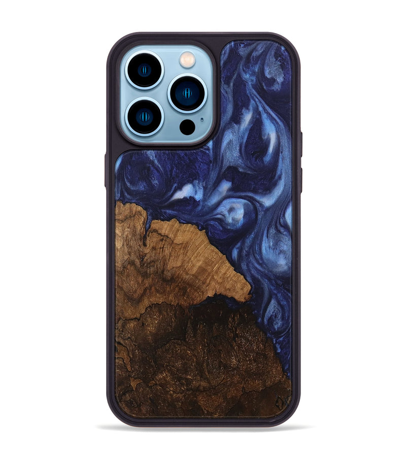 iPhone 14 Pro Max Wood Phone Case - Djuna (Blue, 742019)