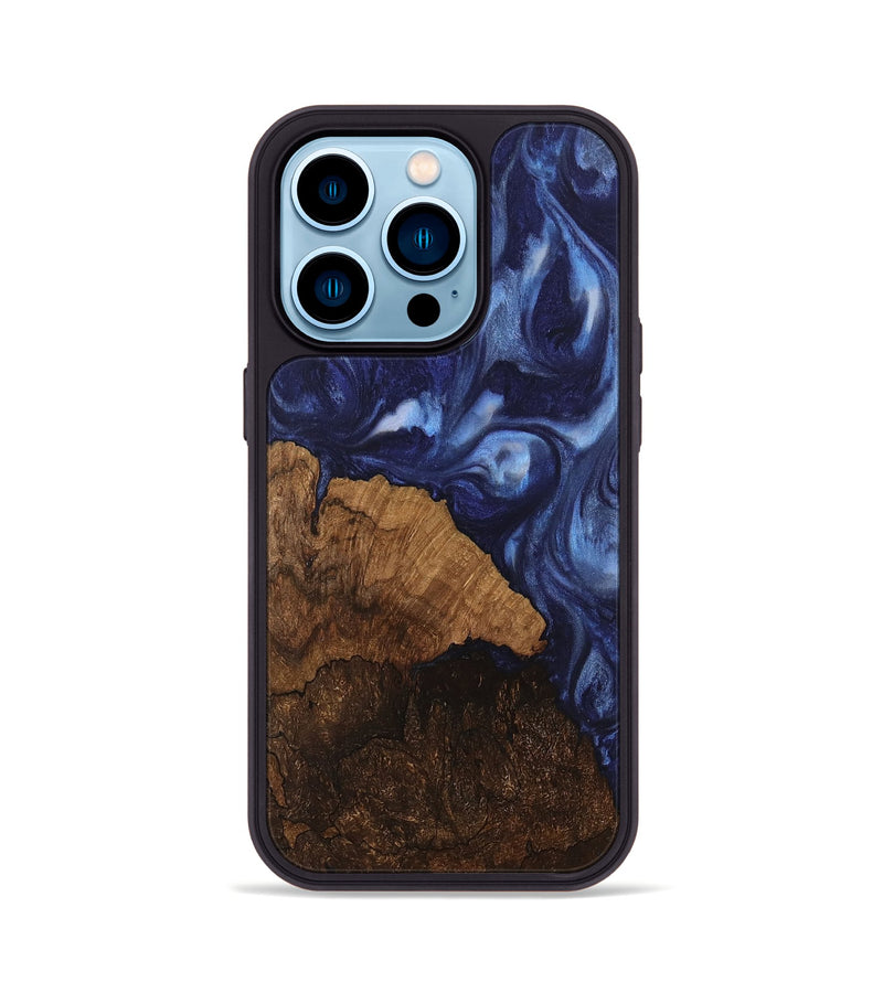 iPhone 14 Pro Wood Phone Case - Djuna (Blue, 742019)