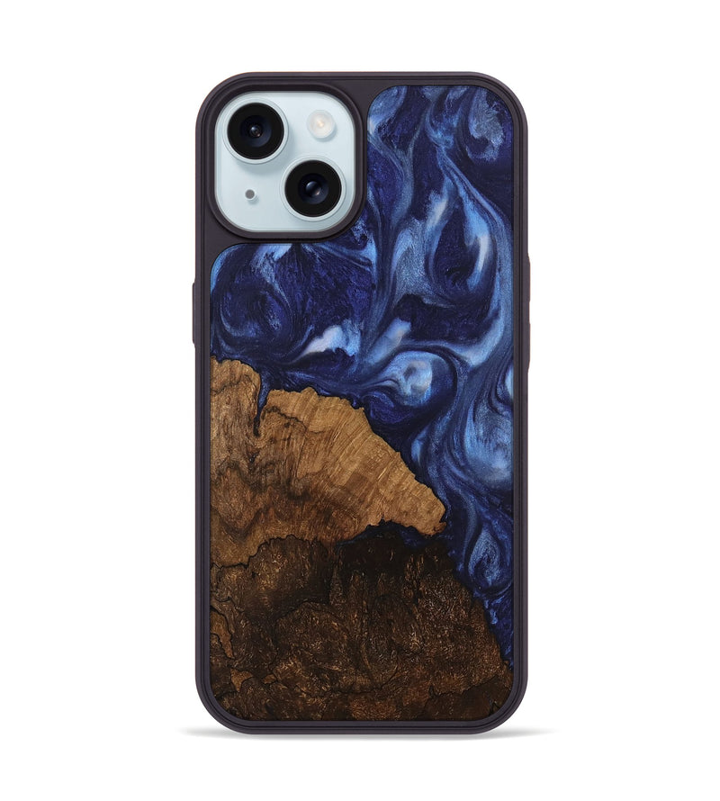 iPhone 15 Wood Phone Case - Djuna (Blue, 742019)