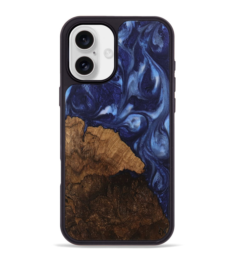 iPhone 16 Plus Wood Phone Case - Djuna (Blue, 742019)