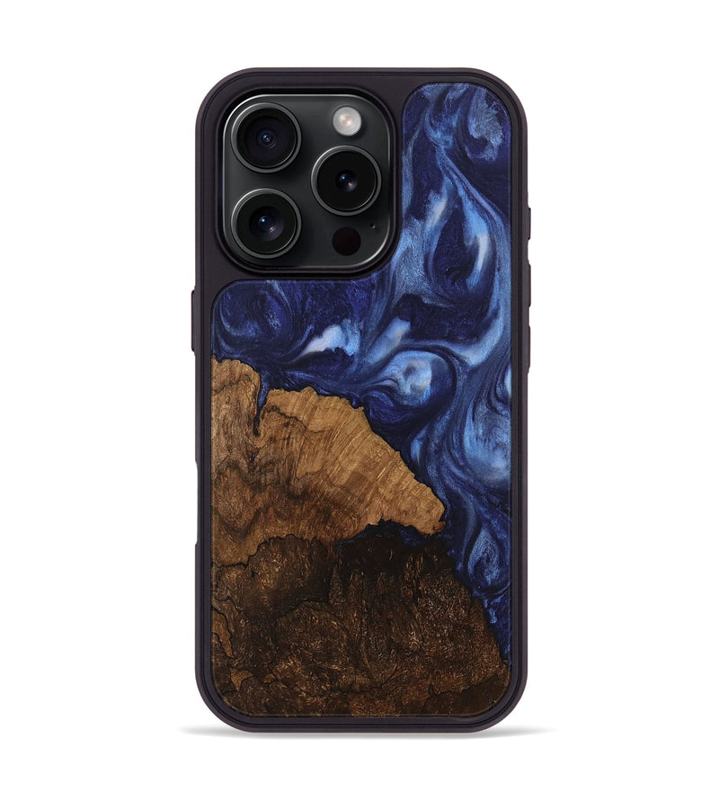 iPhone 16 Pro Wood Phone Case - Djuna (Blue, 742019)