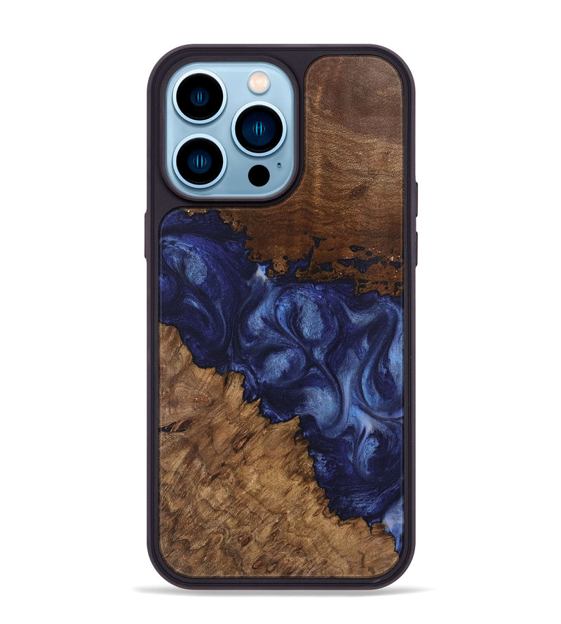 iPhone 14 Pro Max Wood Phone Case - Wright (Blue, 742020)