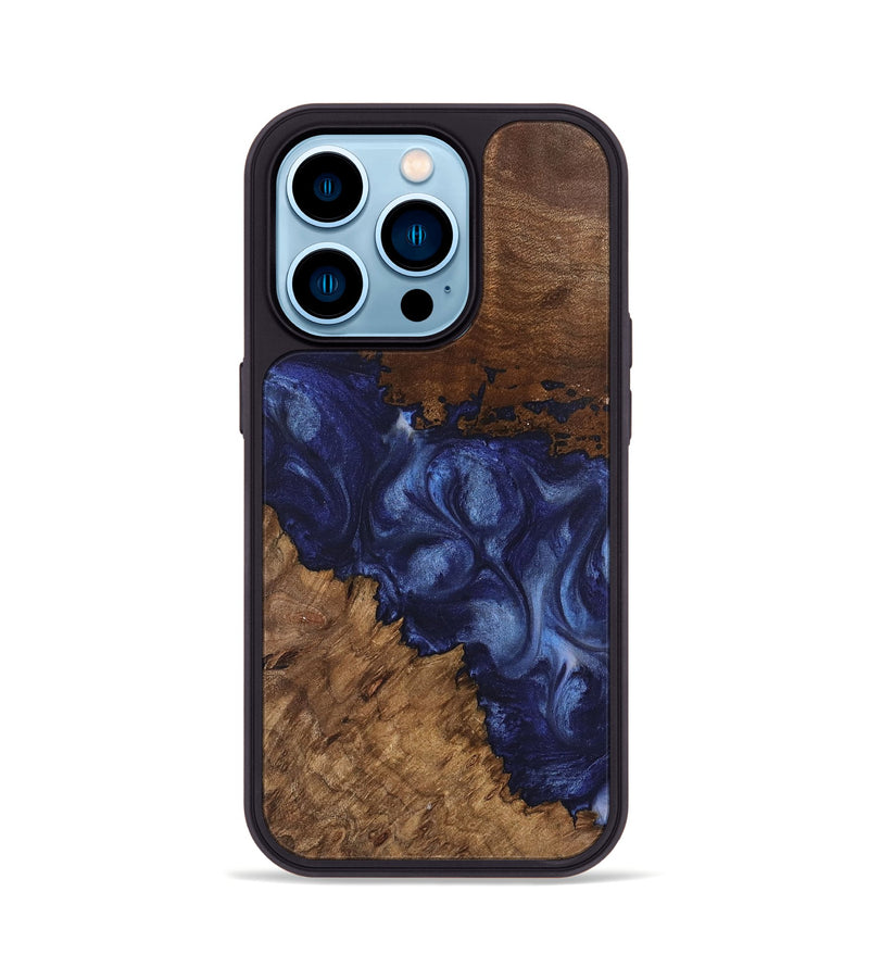 iPhone 14 Pro Wood Phone Case - Wright (Blue, 742020)