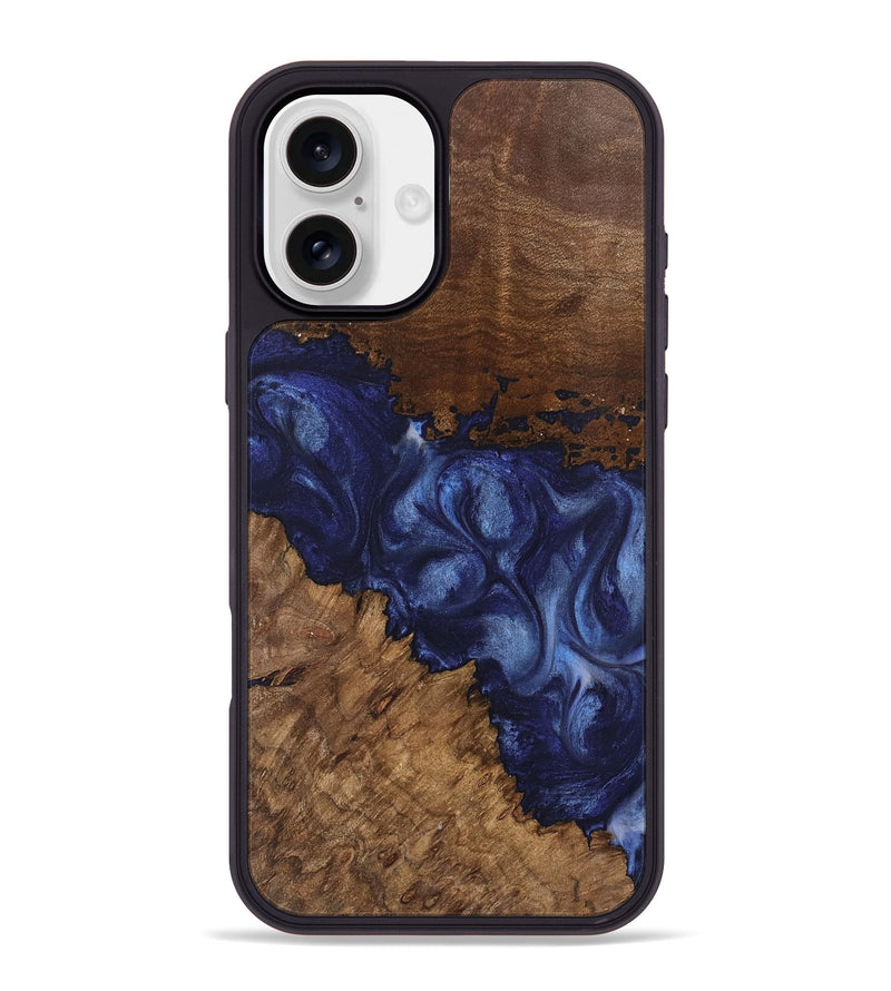 iPhone 16 Plus Wood Phone Case - Wright (Blue, 742020)