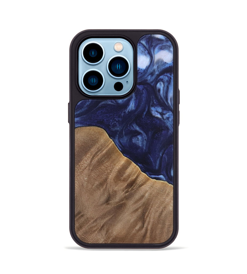 iPhone 14 Pro Wood Phone Case - Kirbie (Blue, 742021)