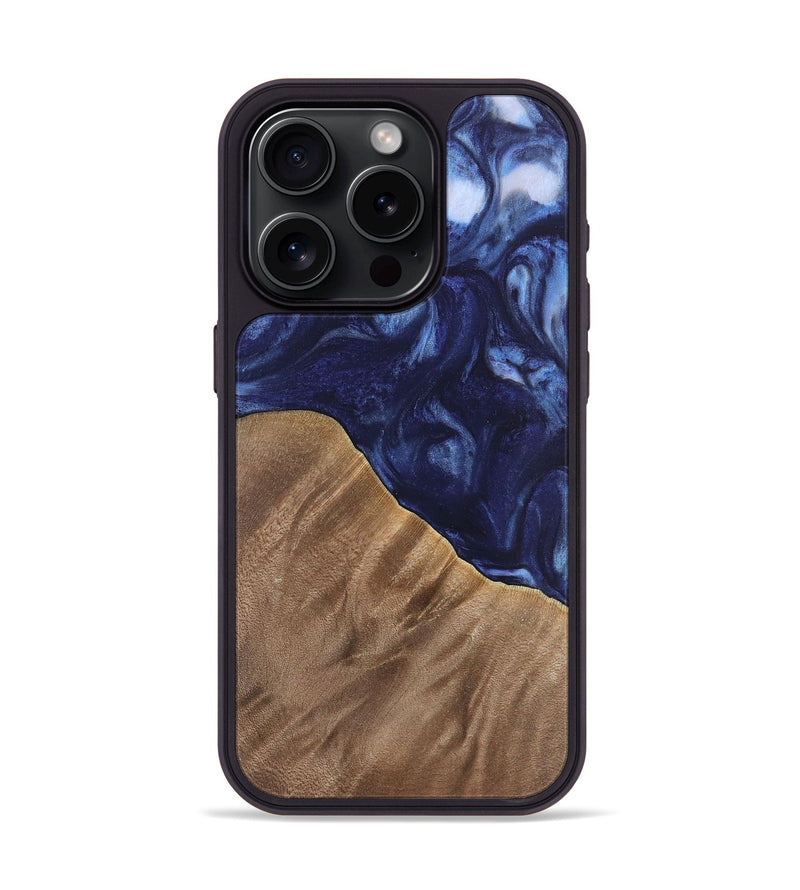 iPhone 15 Pro Wood Phone Case - Kirbie (Blue, 742021)