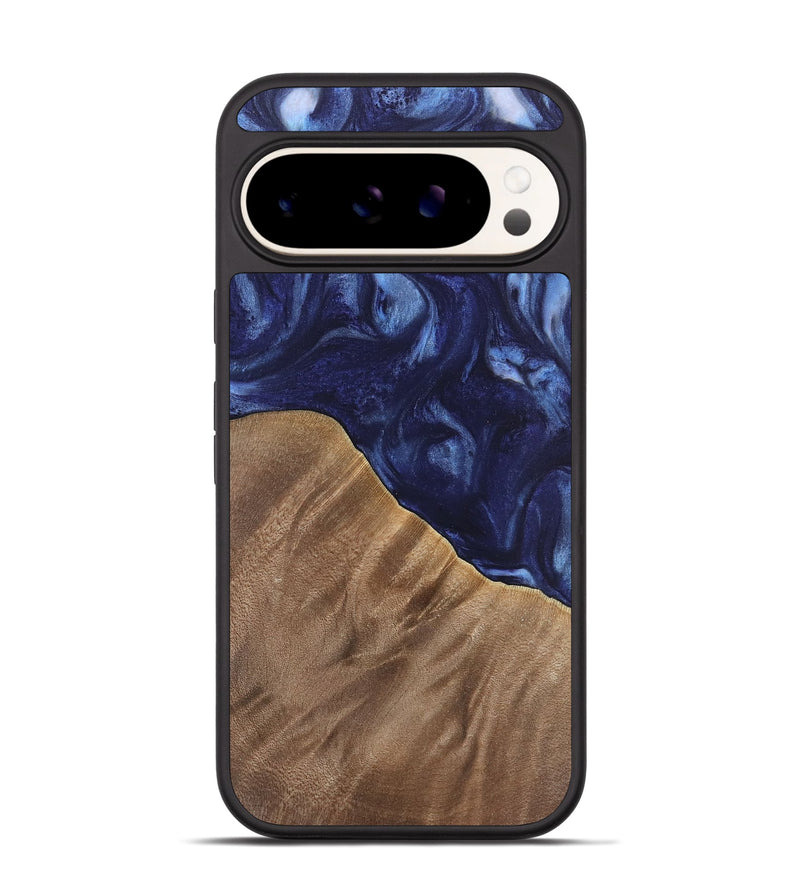 Pixel 9 Pro Wood Phone Case - Kirbie (Blue, 742021)