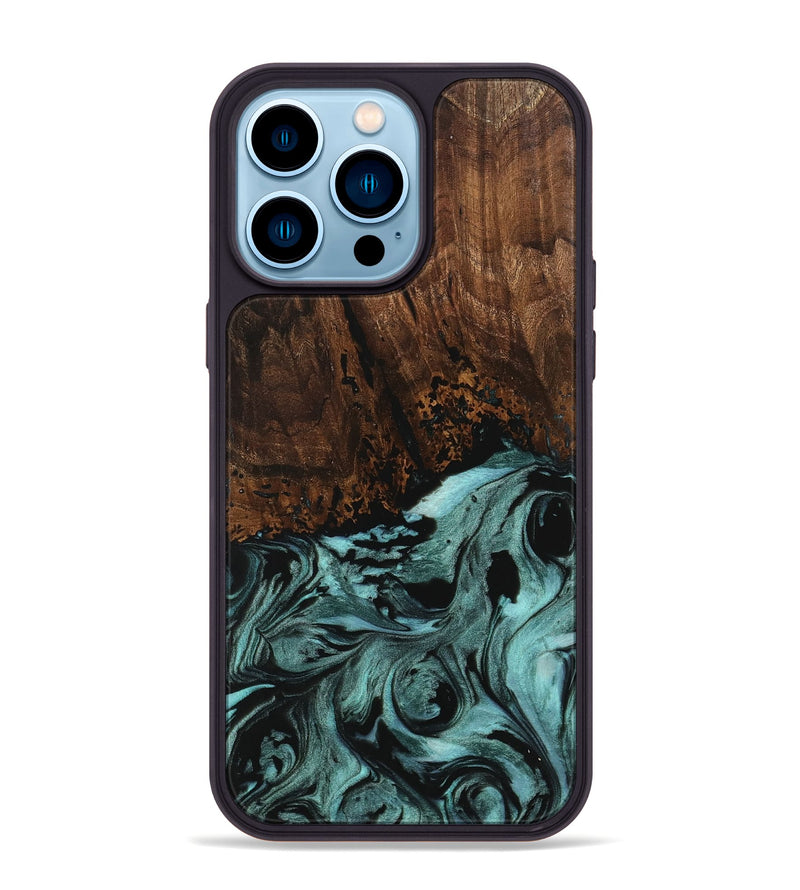 iPhone 14 Pro Max Wood Phone Case - Sally (Green, 742023)