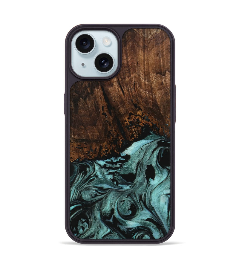 iPhone 15 Wood Phone Case - Sally (Green, 742023)