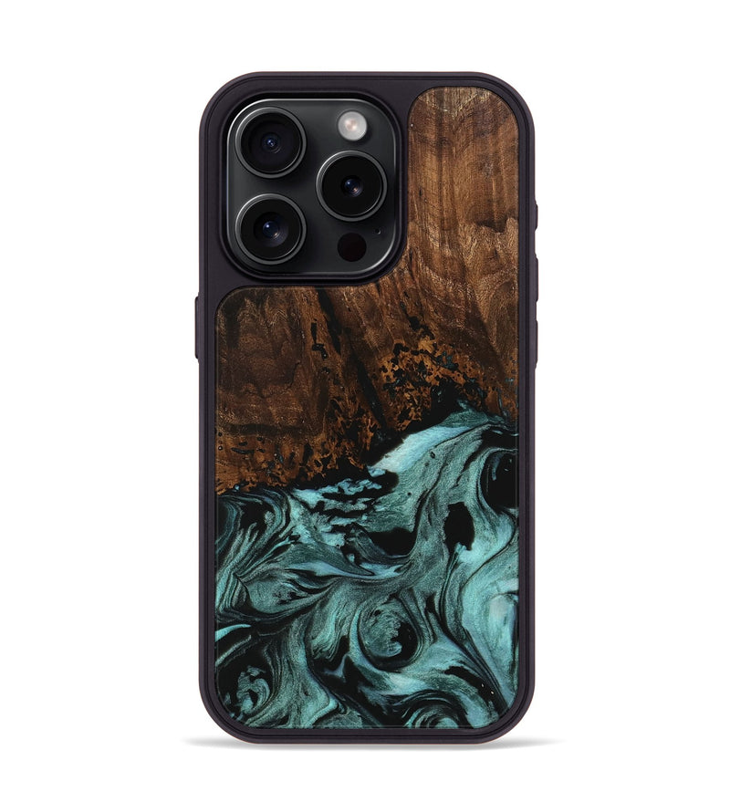 iPhone 15 Pro Wood Phone Case - Sally (Green, 742023)