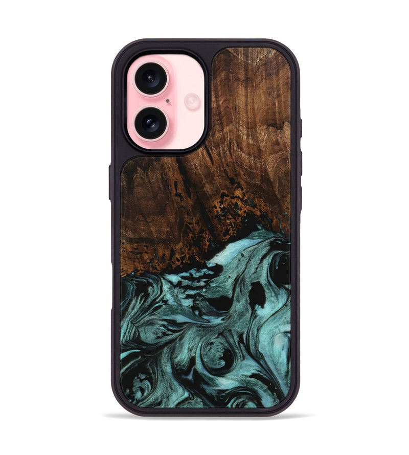 iPhone 16 Wood Phone Case - Sally (Green, 742023)