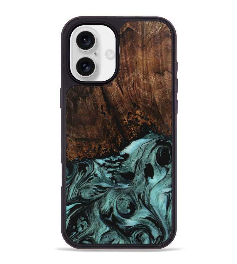 iPhone 16 Plus Wood Phone Case - Sally (Green, 742023)