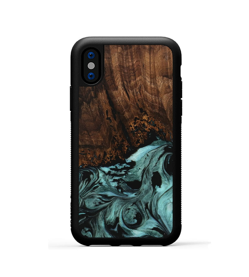 iPhone Xs Wood Phone Case - Sally (Green, 742023)