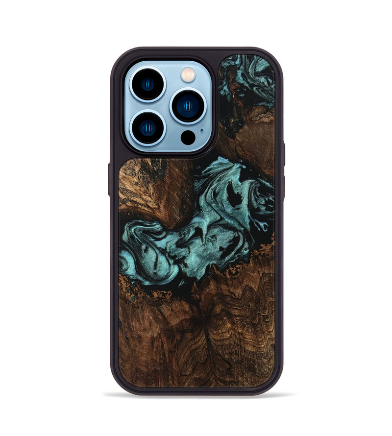 iPhone 14 Pro Wood Phone Case - Johanne (Green, 742024)