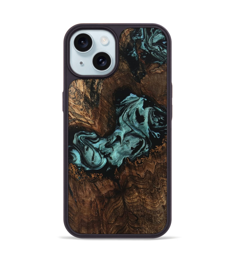 iPhone 15 Wood Phone Case - Johanne (Green, 742024)