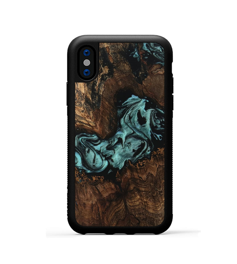 iPhone Xs Wood Phone Case - Johanne (Green, 742024)