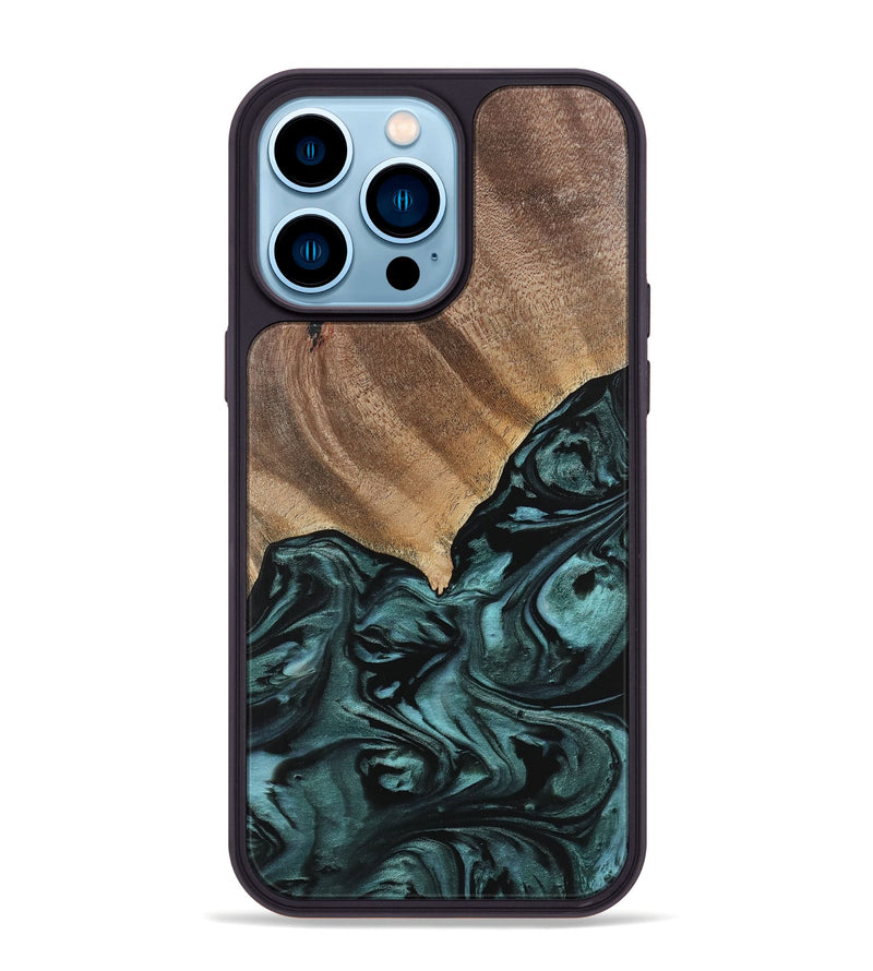 iPhone 14 Pro Max Wood Phone Case - Anna (Green, 742025)