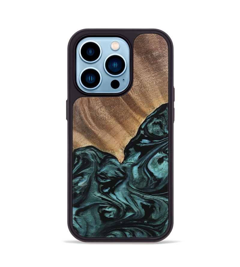 iPhone 14 Pro Wood Phone Case - Anna (Green, 742025)