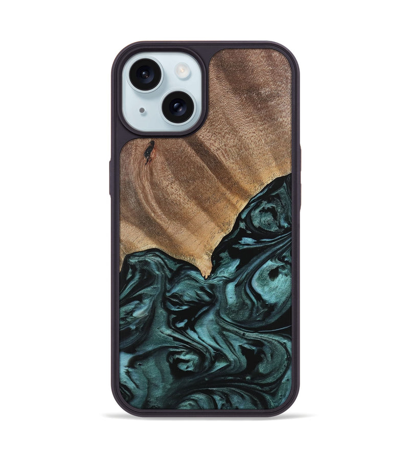 iPhone 15 Wood Phone Case - Anna (Green, 742025)