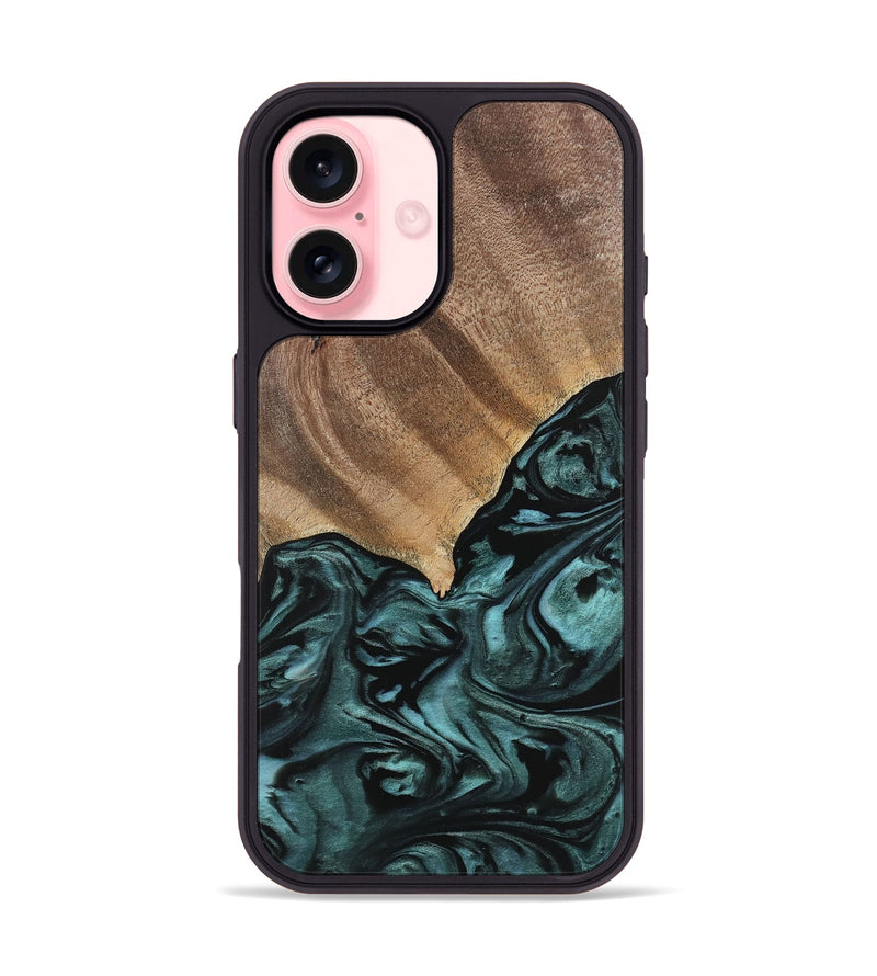 iPhone 16 Wood Phone Case - Anna (Green, 742025)