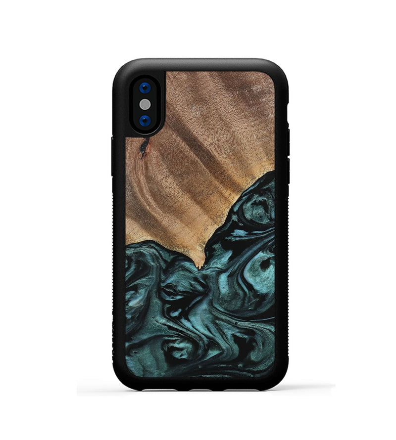 iPhone Xs Wood Phone Case - Anna (Green, 742025)