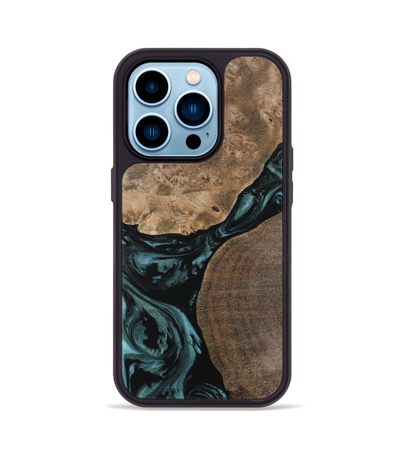 iPhone 14 Pro Wood Phone Case - Destini (Green, 742026)