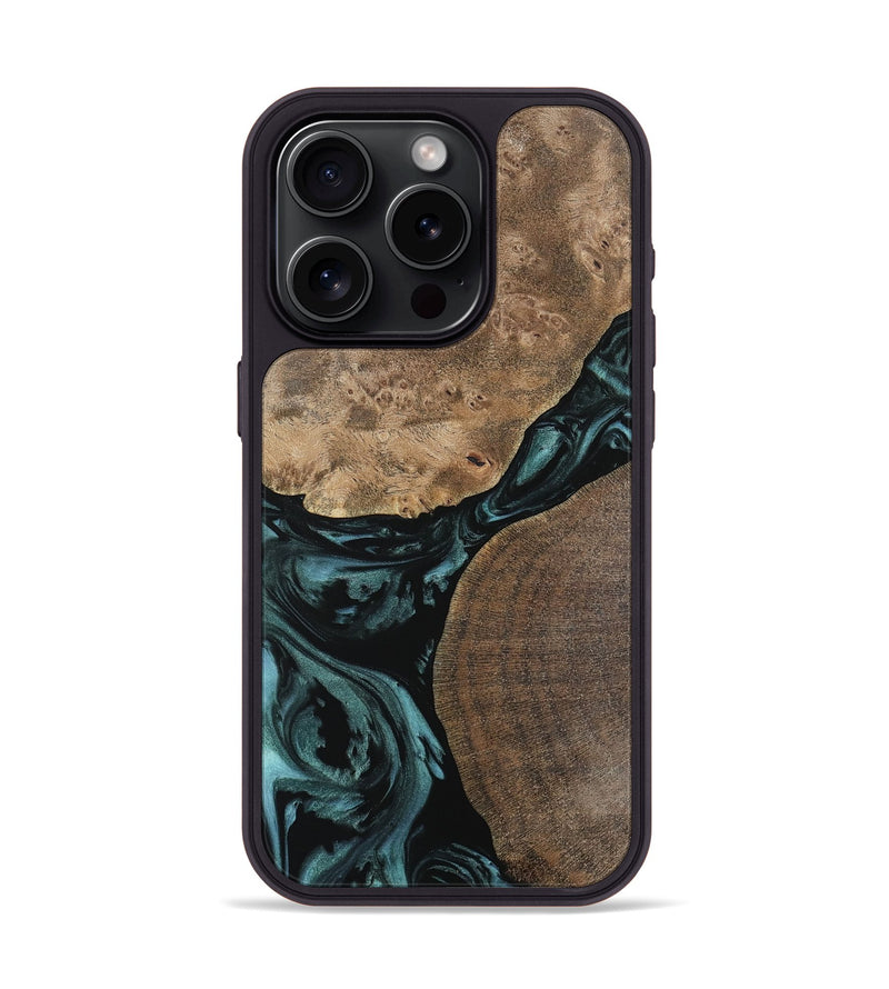 iPhone 15 Pro Wood Phone Case - Destini (Green, 742026)