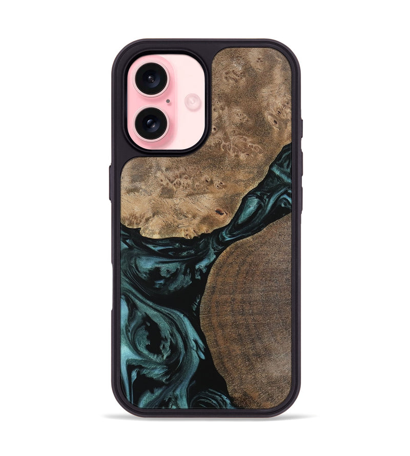 iPhone 16 Wood Phone Case - Destini (Green, 742026)