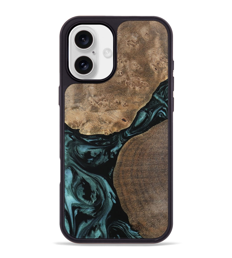 iPhone 16 Plus Wood Phone Case - Destini (Green, 742026)