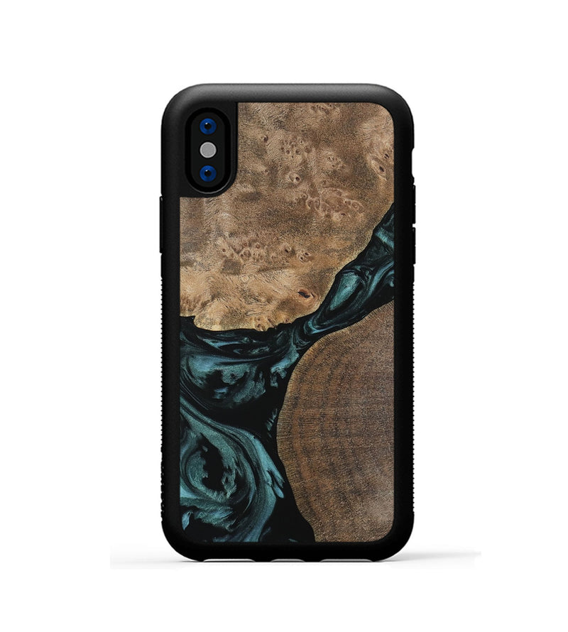 iPhone Xs Wood Phone Case - Destini (Green, 742026)