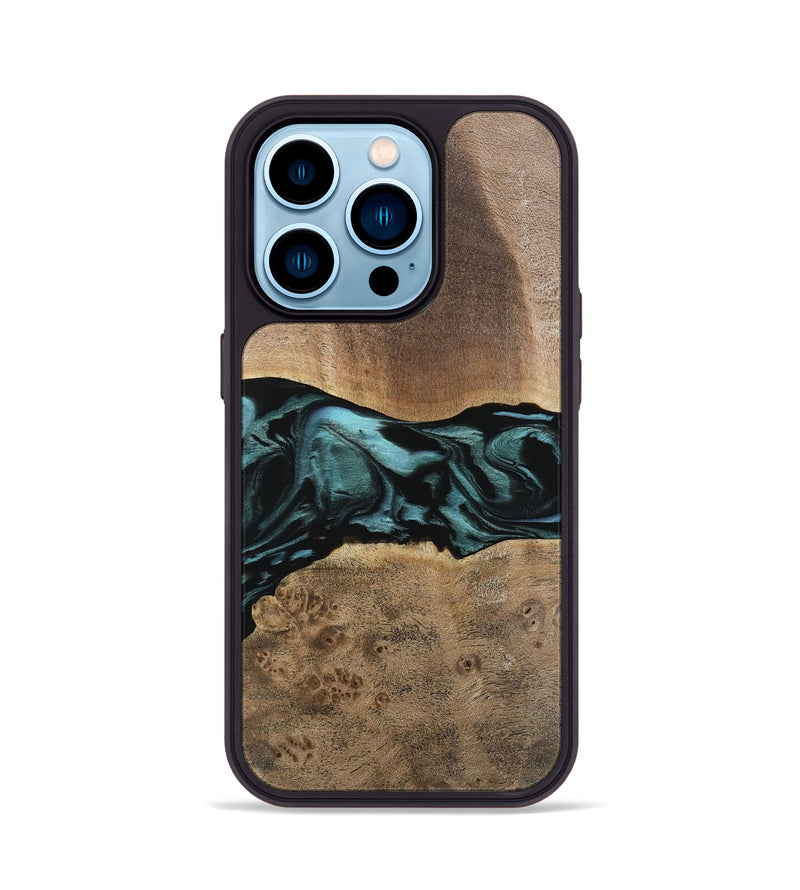 iPhone 14 Pro Wood Phone Case - Fiona (Green, 742028)