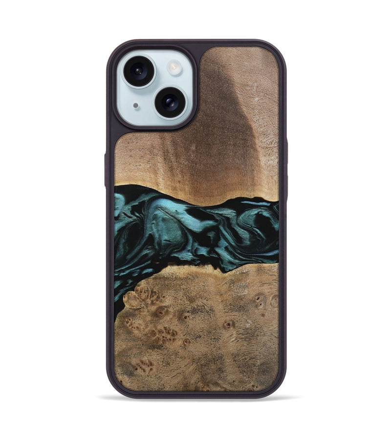 iPhone 15 Wood Phone Case - Fiona (Green, 742028)