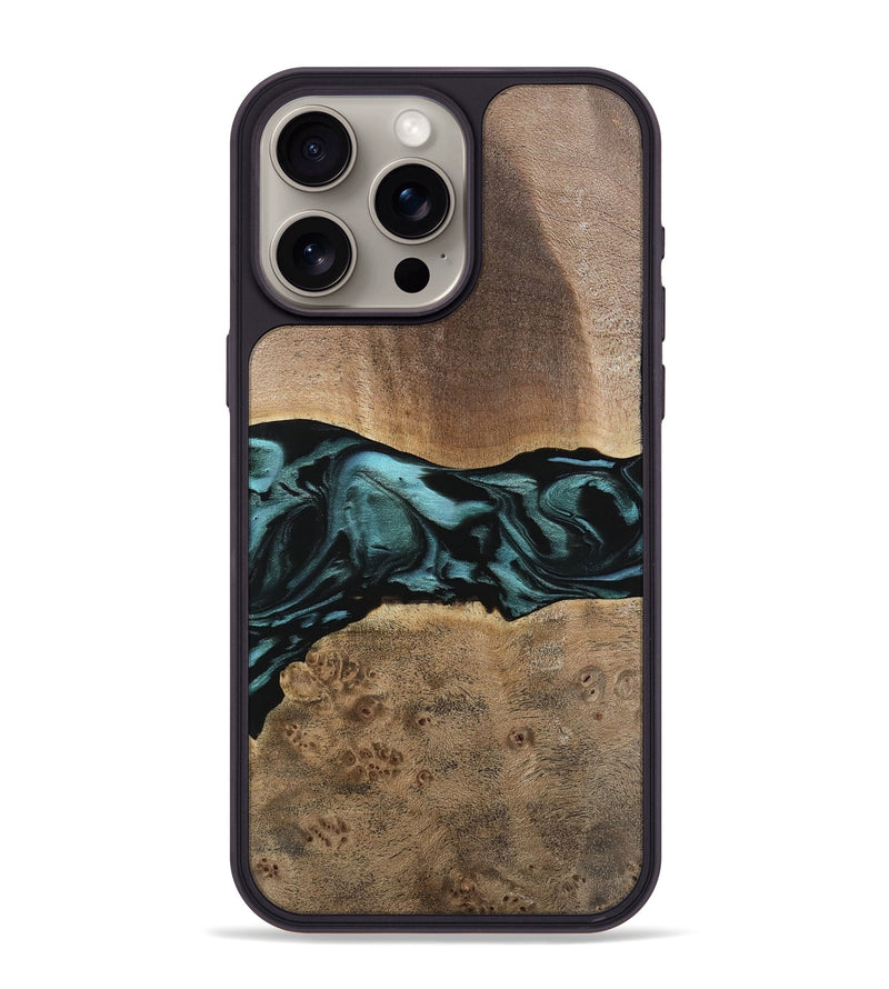 iPhone 15 Pro Max Wood Phone Case - Fiona (Green, 742028)