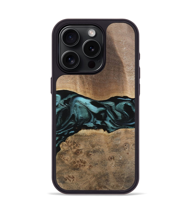 iPhone 15 Pro Wood Phone Case - Fiona (Green, 742028)